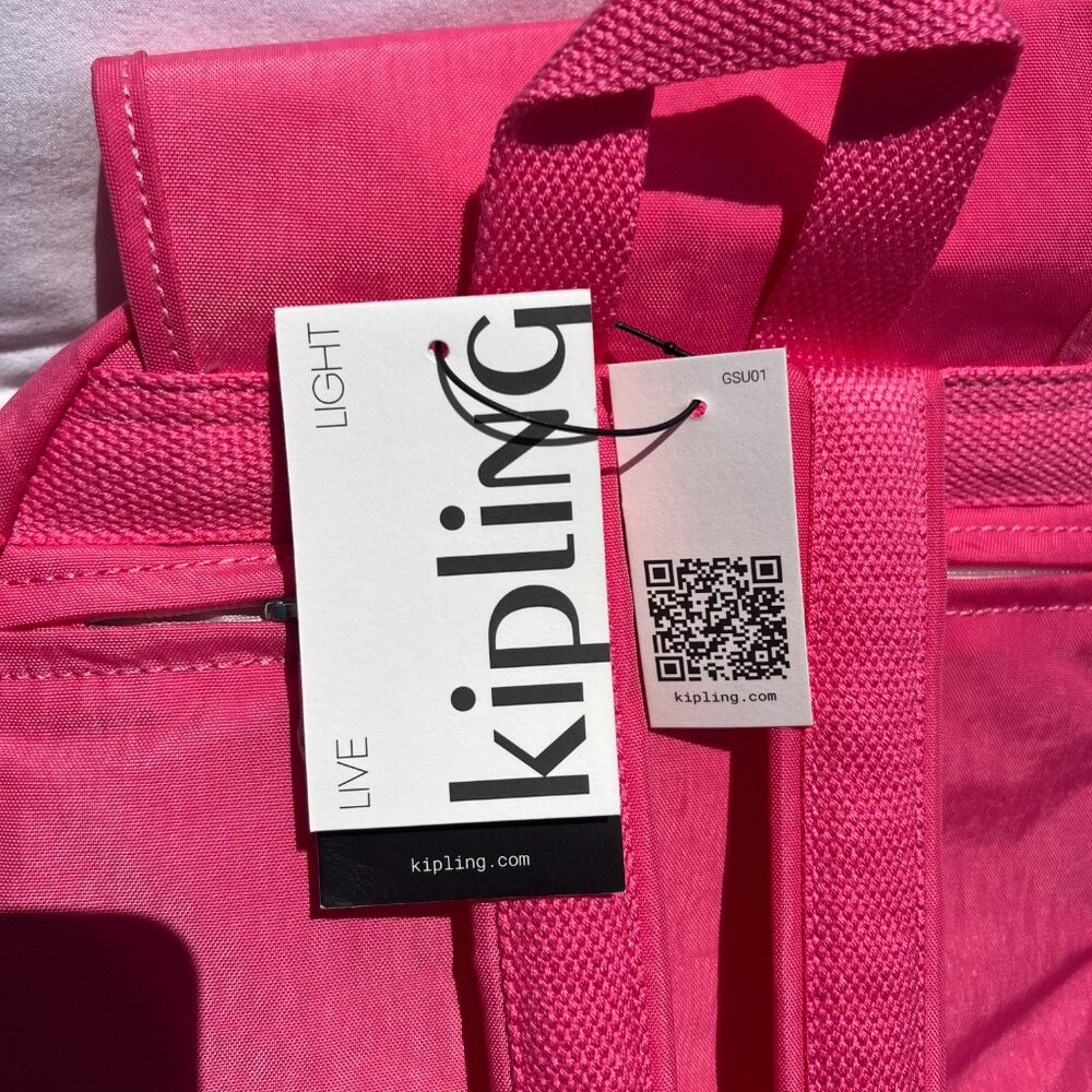 NWT Kipling Happy Pink City Pack Backpack - Picture 8 of 9